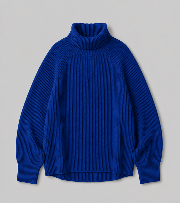 Elinor™ | Ribbed Cashmere Blend Turtleneck Sweater with Raglan Sleeves