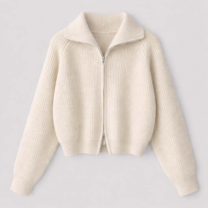 Merewen™ | Full-Zip Knit Sweater with Relaxed Fit