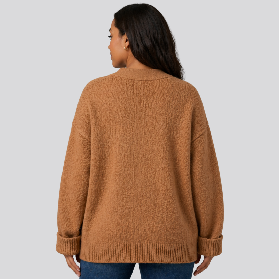 Fenella™ | Relaxed Merino Wool Cardigan with Dropped Shoulders