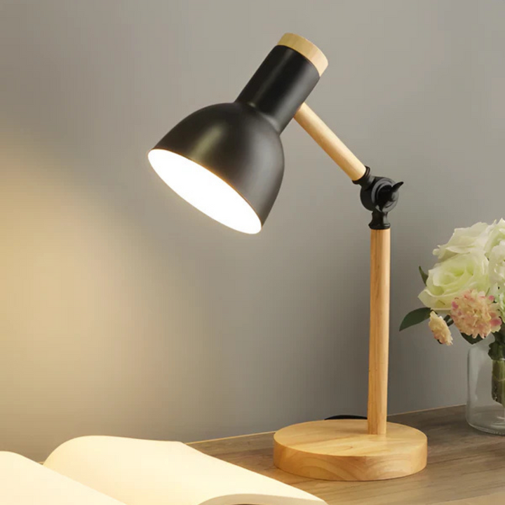 Adjustable Wood and Metal Task Table Lamp — view 3