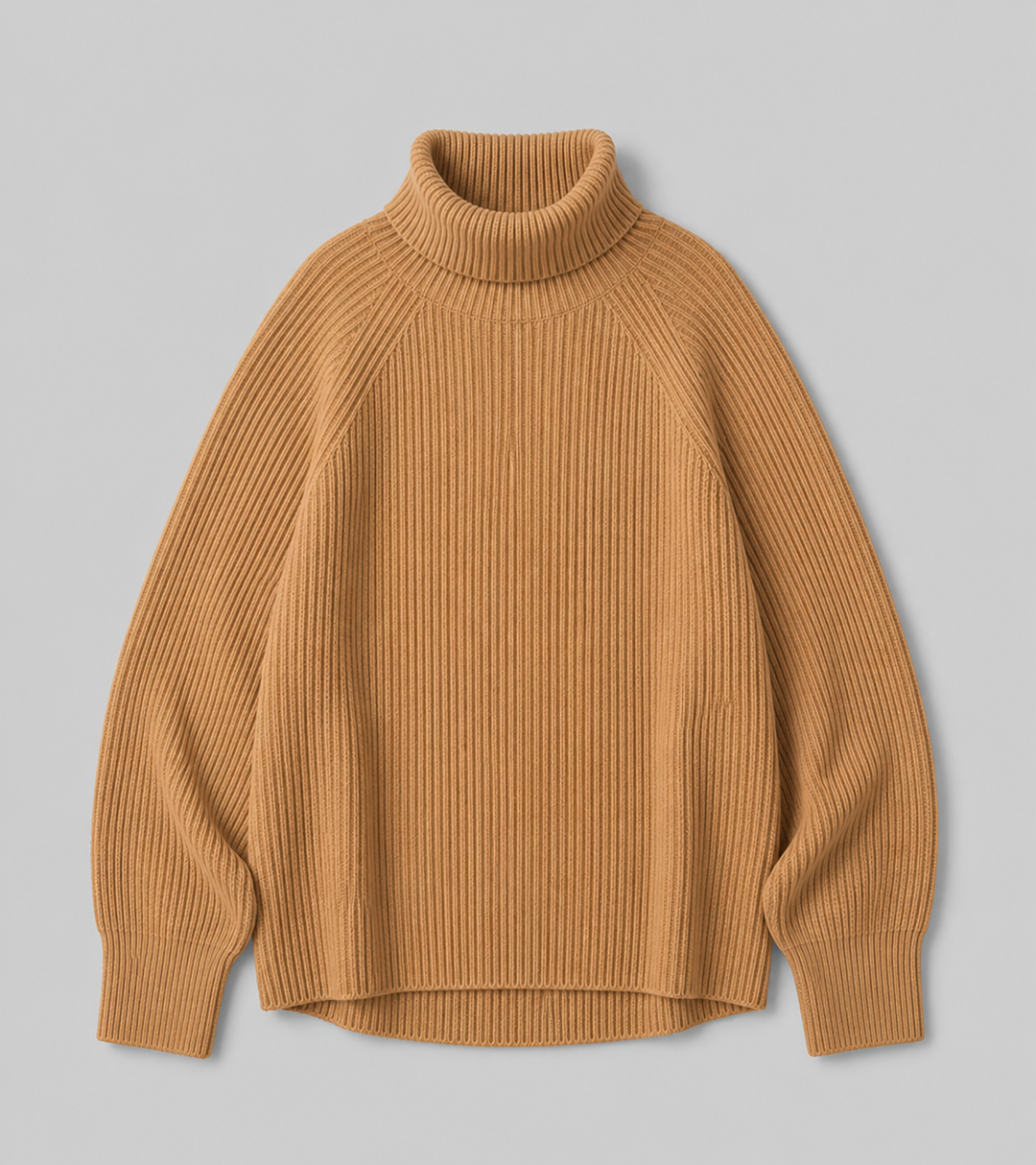 Elinor™ | Ribbed Cashmere Blend Turtleneck Sweater with Raglan Sleeves