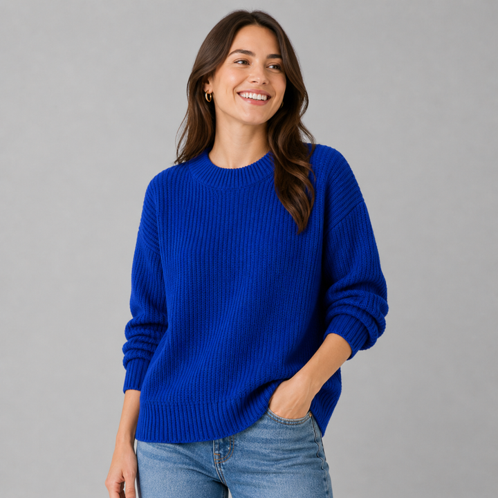 Hesper™ | Ribbed Cashmere Blend Sweater with Dropped Shoulders