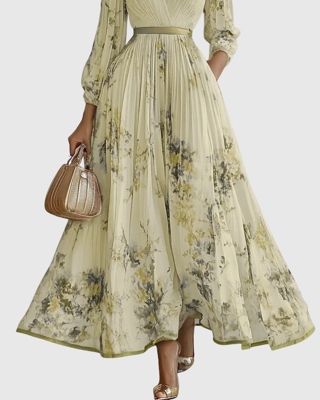 Rowella™ | Elegant Pleated Maxi Dress