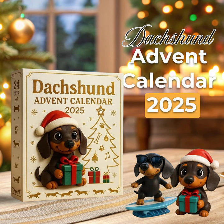 Dachshund Advent Calendar with 24 Dog Figurines