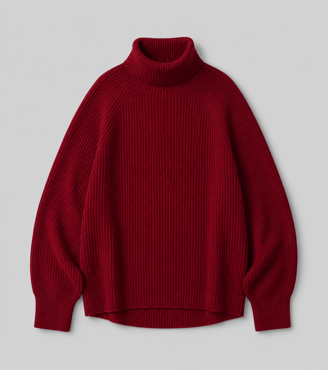 Elinor™ | Ribbed Cashmere Blend Turtleneck Sweater with Raglan Sleeves