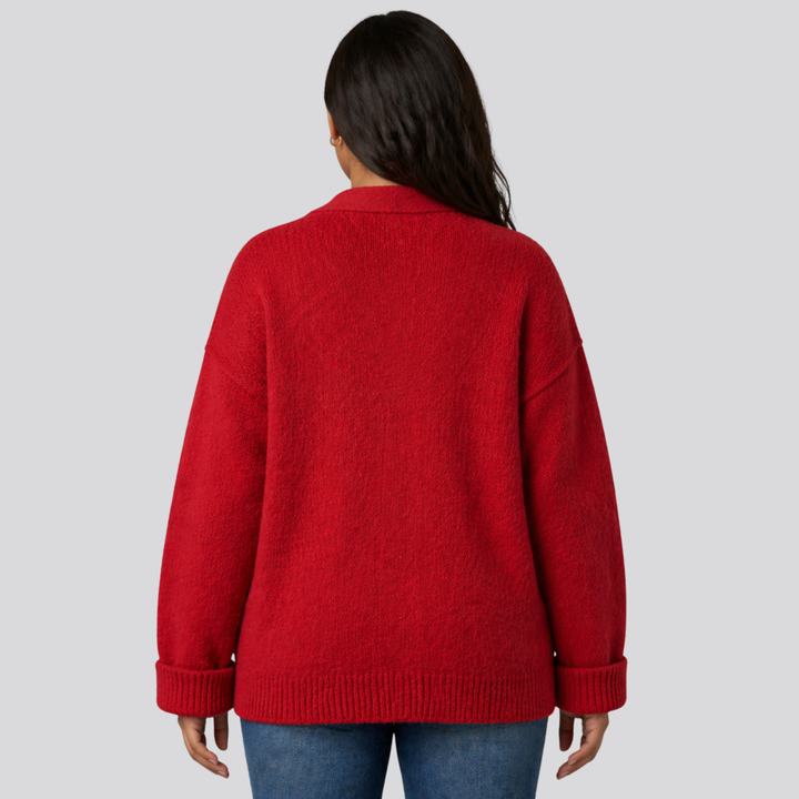 Fenella™ | Relaxed Merino Wool Cardigan with Dropped Shoulders