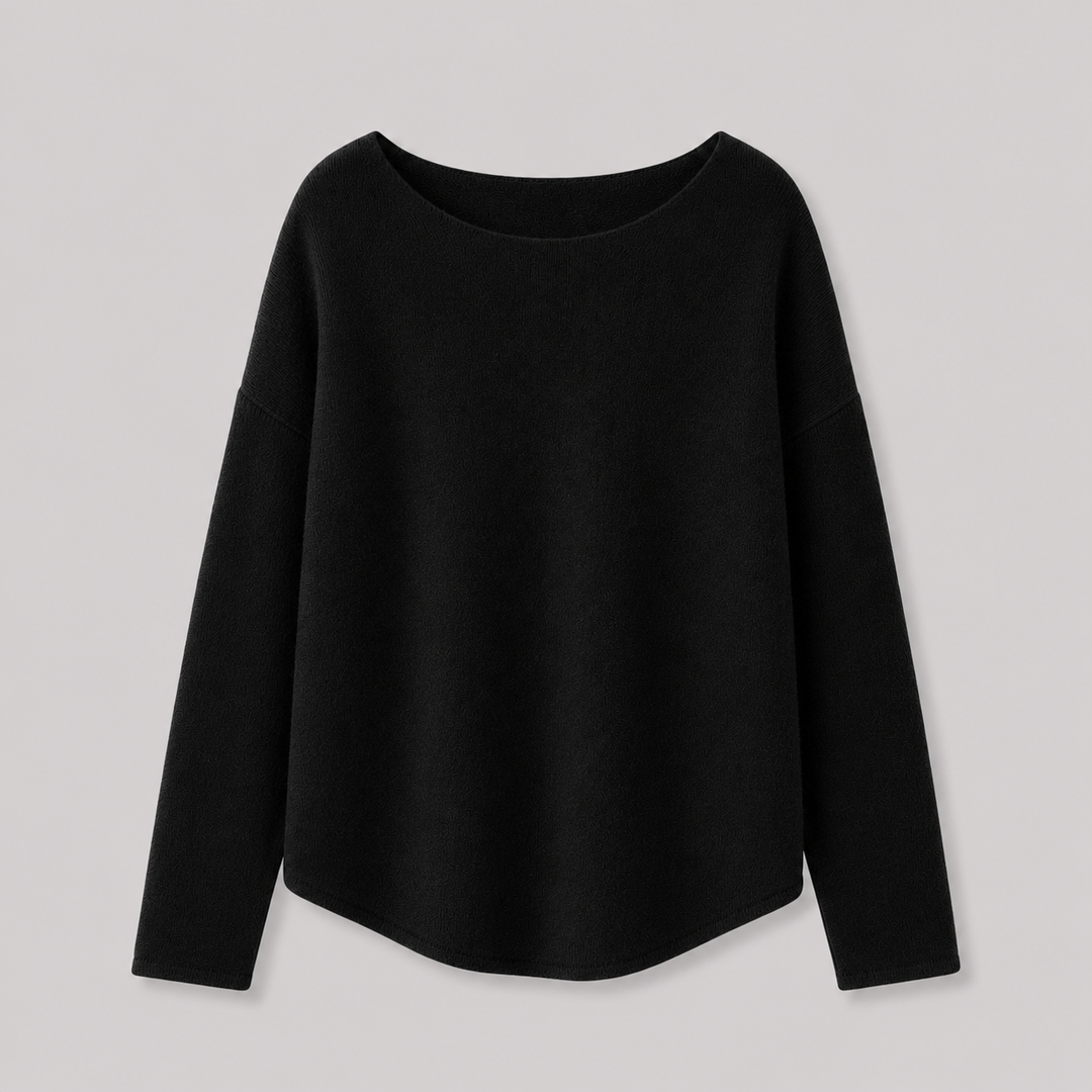 Quintessa™ | Oversized Cashmere Blend Sweater with Wide Neckline