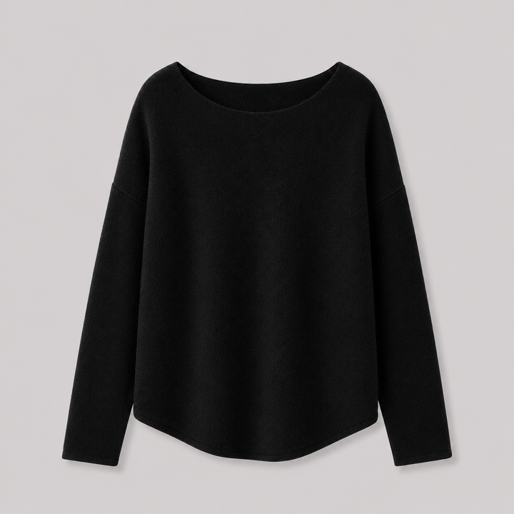 Quintessa™ | Oversized Cashmere Blend Sweater with Wide Neckline