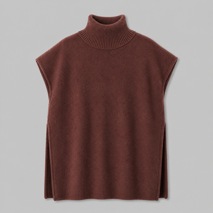 Zephira™ | Cashmere Blend Turtleneck Knit Poncho