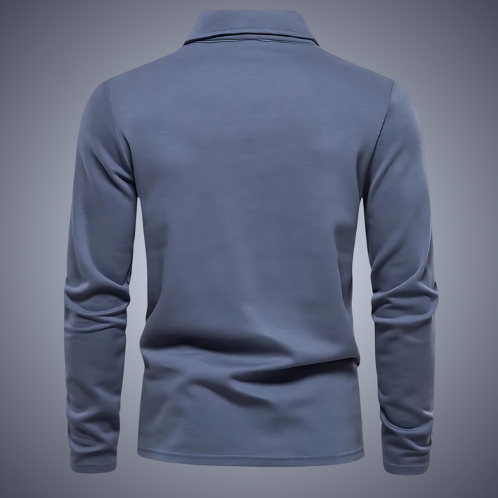 Fabian™ | Men's Long Sleeve Polo Shirt with One-Button Placket