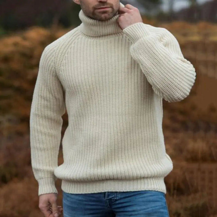 Edric™ | Men's Chunky Rib Knit Turtleneck with Raglan Sleeves
