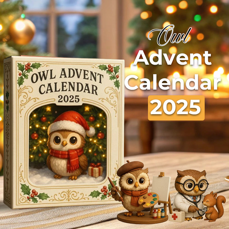 Owl Advent Calendar with 24 Owl Figurines
