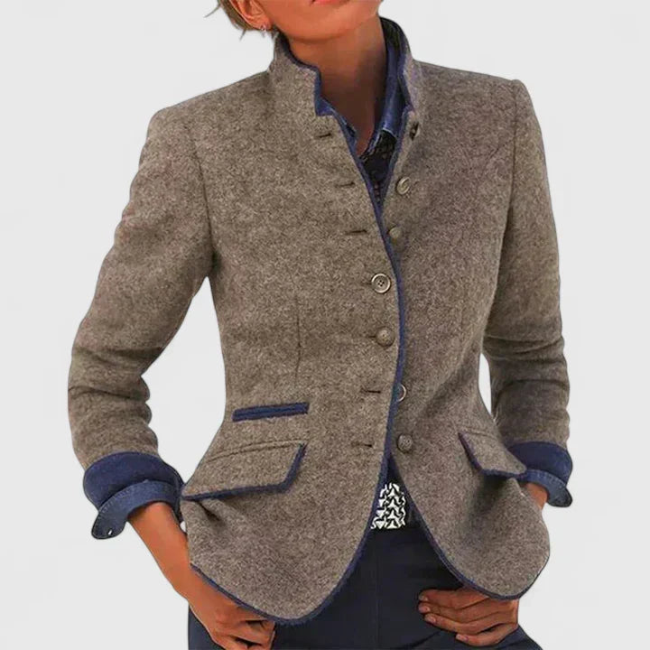 Ermeline™ | Women's Stand Collar Knit Button Cardigan Jacket