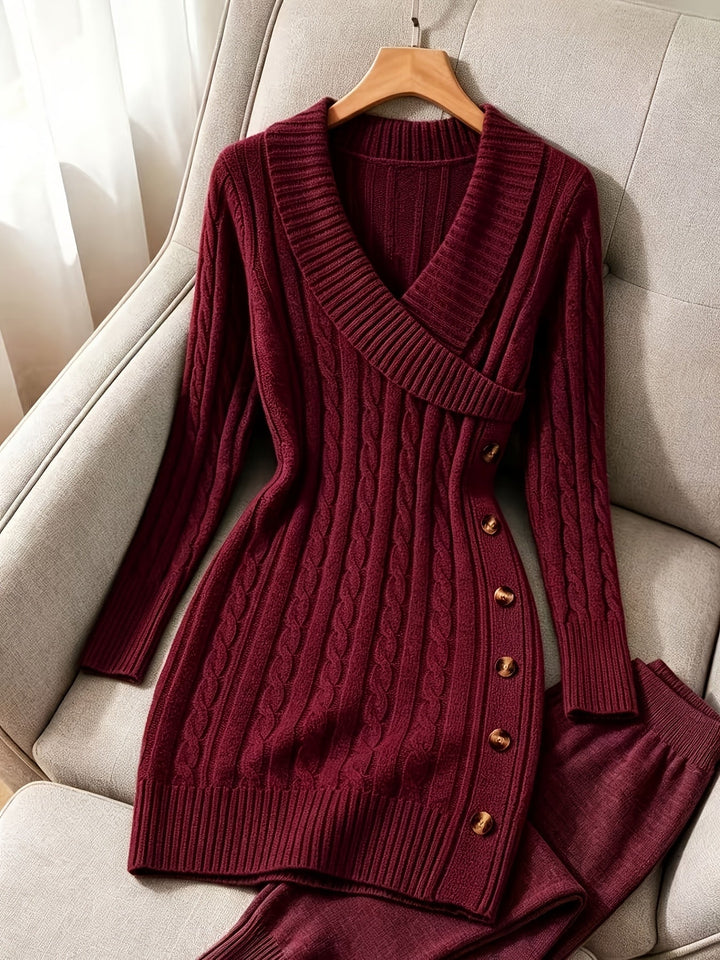 Ernestine™ | Women's Cable-Knit V-Neck Halloween Dress
