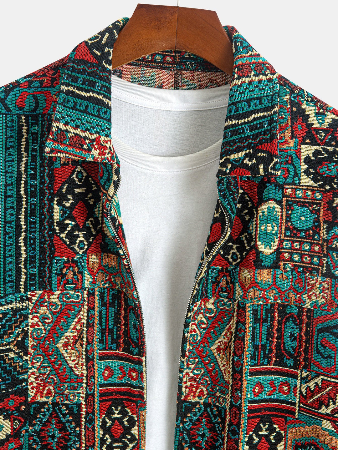 Bryson™ | Men's Patterned Lapel Jacket with Zip Front