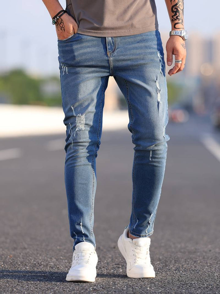 Dario™ | Men's Slim Stretch Jeans with Distressed Details