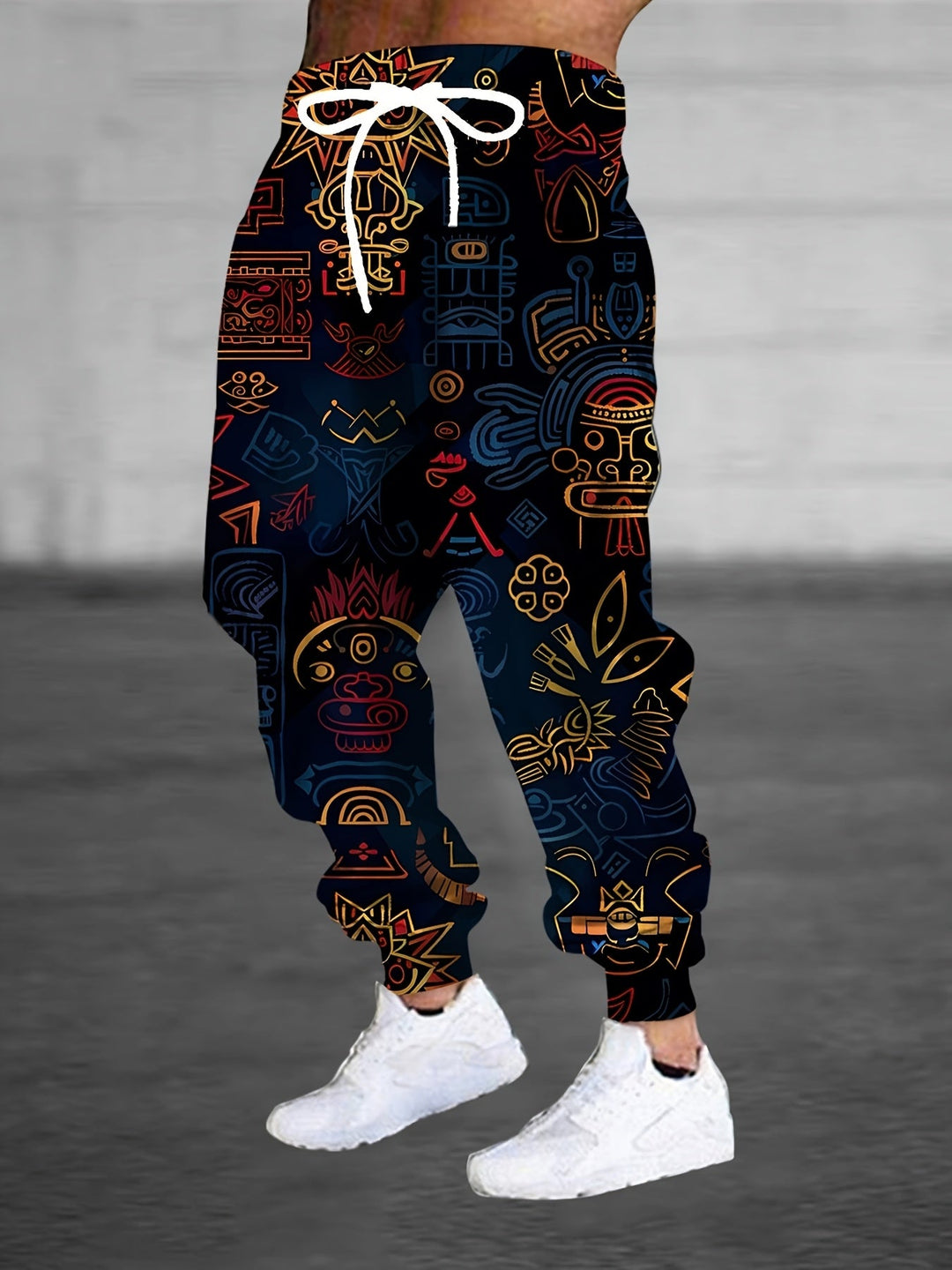 Fitzroy™ | Men's Patterned Joggers with Drawstring Waist and Cuffed Hem