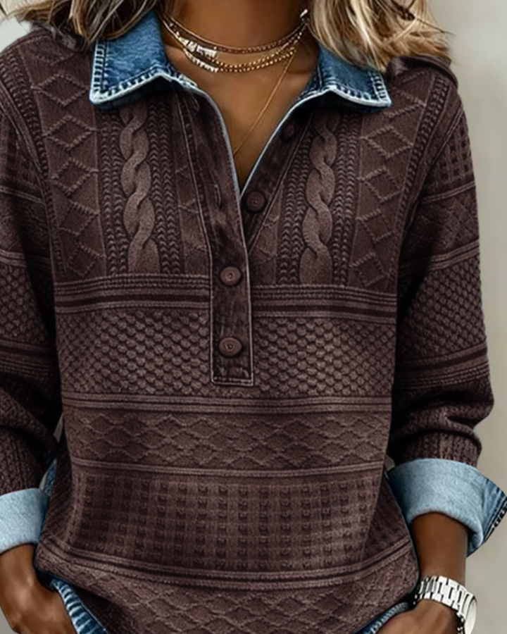 Dolores™ | Trendy Sweatshirt with Half Button & Collar