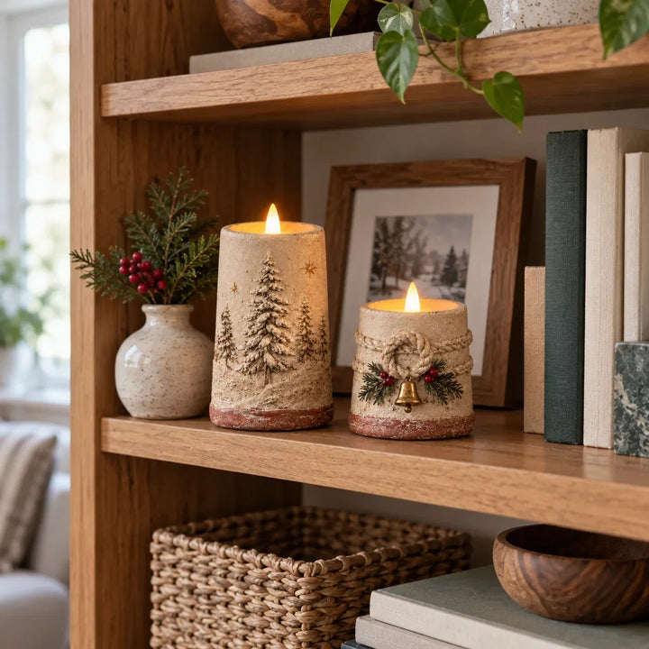 Flavie™ | Rustic Flameless LED Christmas Candles with Remote Timer