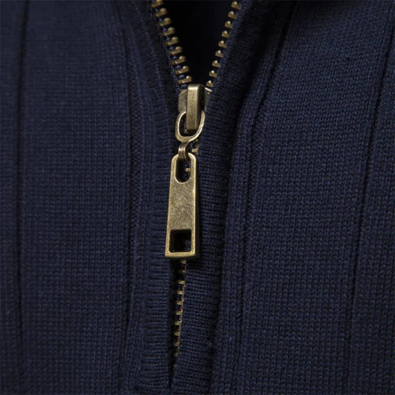 Ivo™ | Men's Ribbed Half-Zip Sweater with Stand Collar