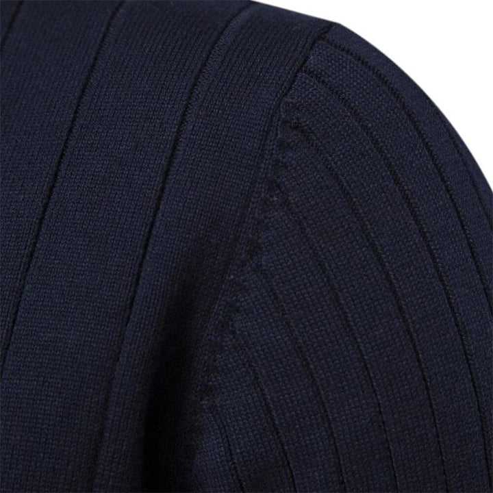 Ivo™ | Men's Ribbed Half-Zip Sweater with Stand Collar