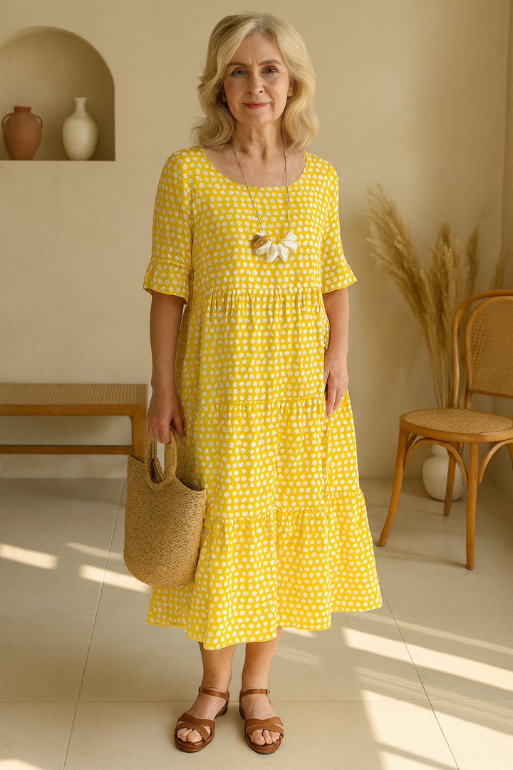 Iris™ | Sable Short-Sleeve Midi Dress