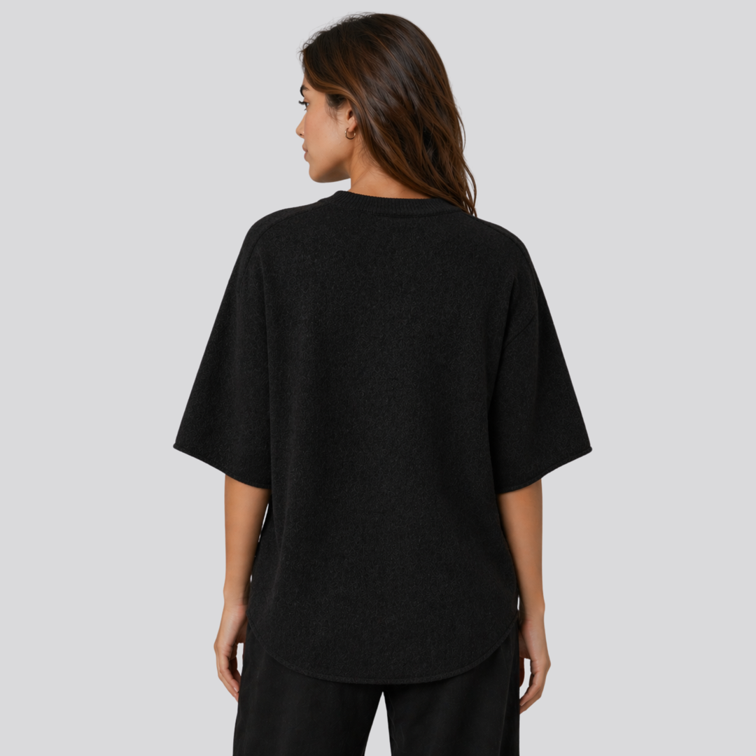 Caelia™ | Oversized Merino Wool T-Shirt with Dropped Shoulders