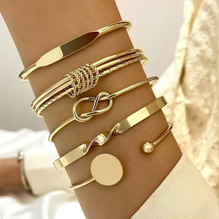 Elegant Tied Bracelet Set | Gold