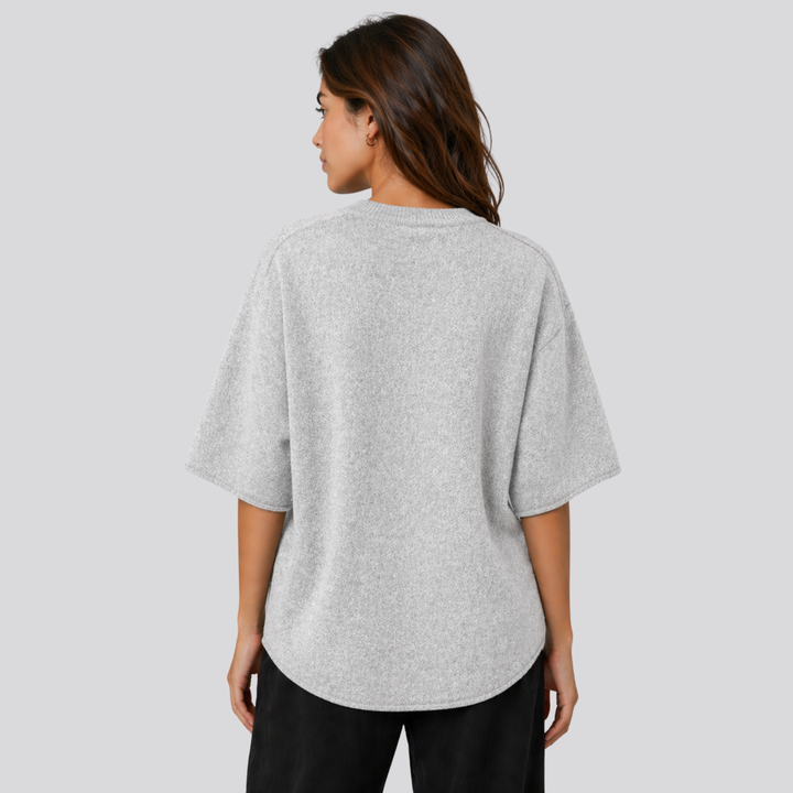 Caelia™ | Oversized Merino Wool T-Shirt with Dropped Shoulders
