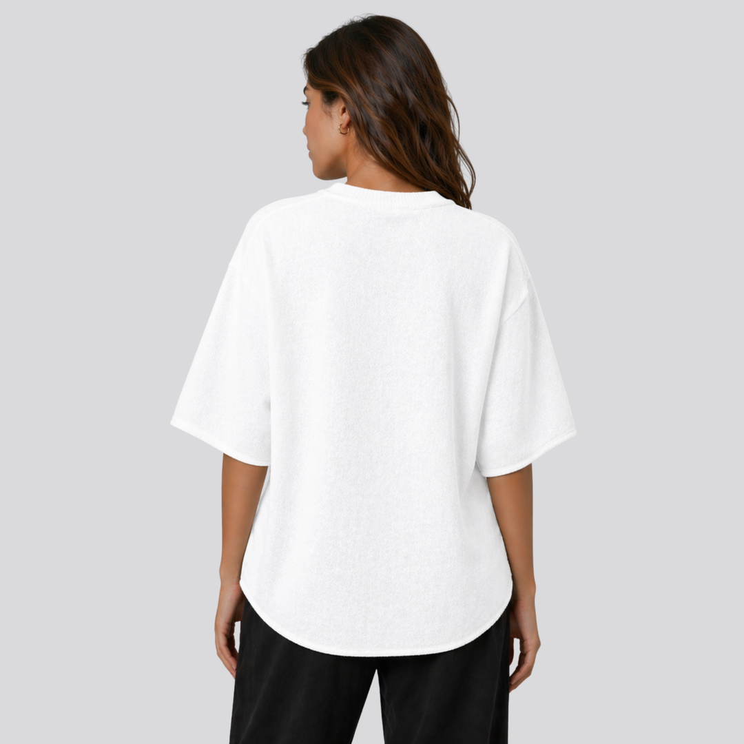 Caelia™ | Oversized Merino Wool T-Shirt with Dropped Shoulders