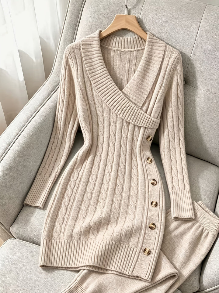 Ernestine™ | Women's Cable-Knit V-Neck Halloween Dress