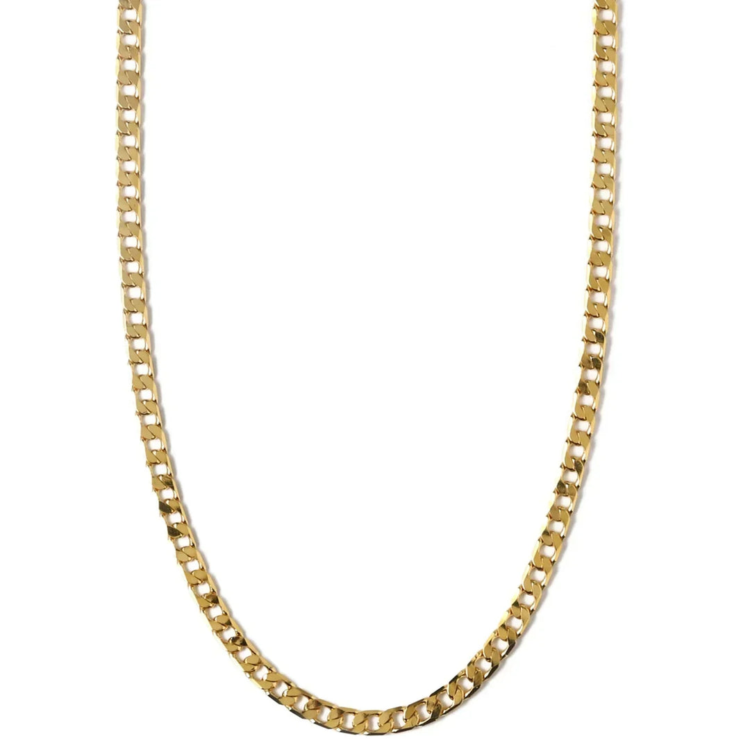 Flat curb chain necklace | Gold