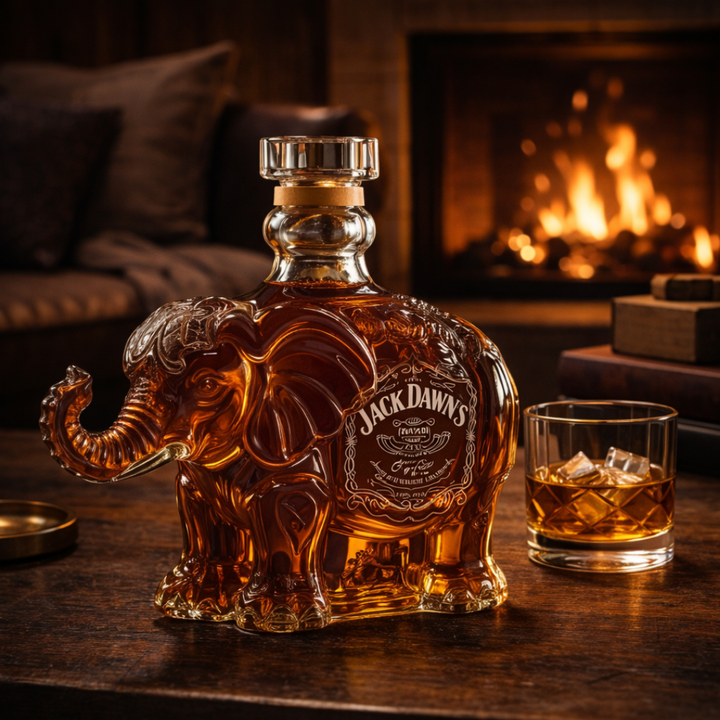 Elephant Whisky Decanter in Sculpted Glass