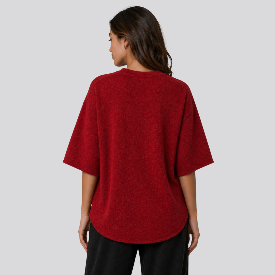Caelia™ | Oversized Merino Wool T-Shirt with Dropped Shoulders