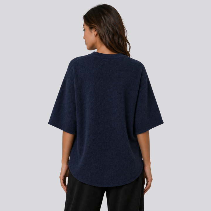 Caelia™ | Oversized Merino Wool T-Shirt with Dropped Shoulders
