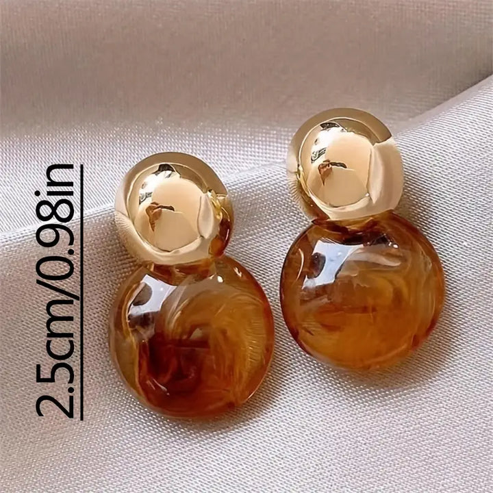 Aurélie Amber Hanging Earrings | Gold