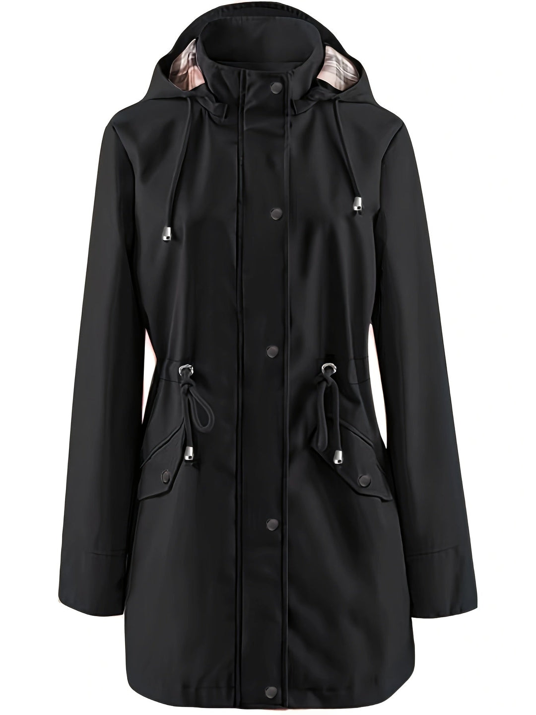 Joyce™ | Women's Hooded Drawstring Rain Jacket in Plus Sizes