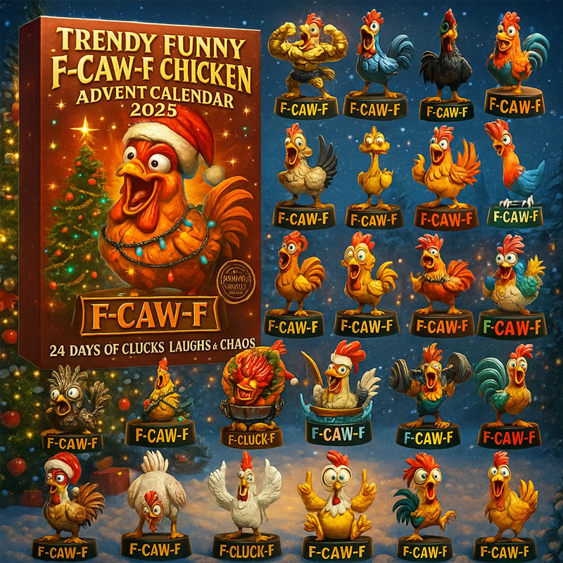 Funny Chicken Advent Calendar with 24 Rooster Figures