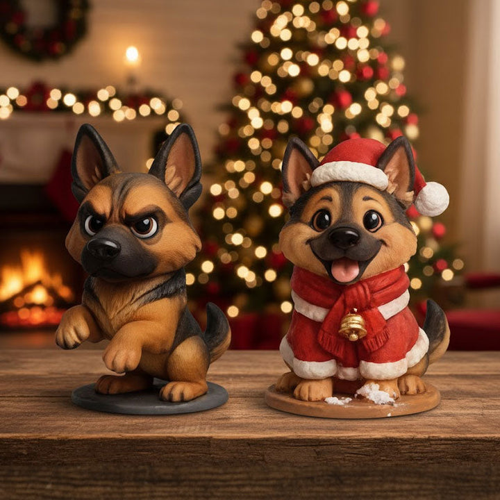 German Shepherd Advent Calendar with 24 Dog Figurines