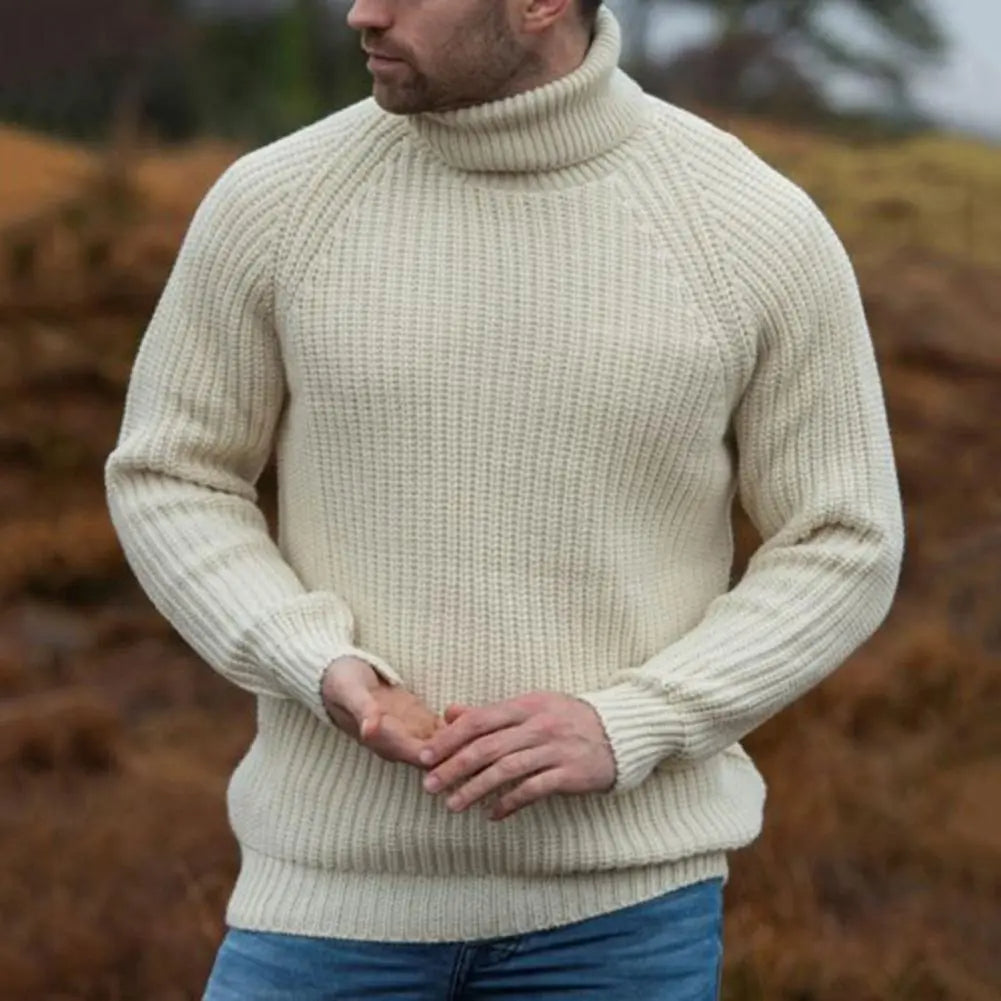 Edric™ | Men's Chunky Rib Knit Turtleneck with Raglan Sleeves