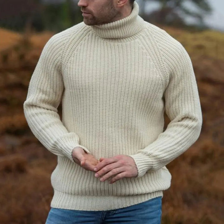 Edric™ | Men's Chunky Rib Knit Turtleneck with Raglan Sleeves