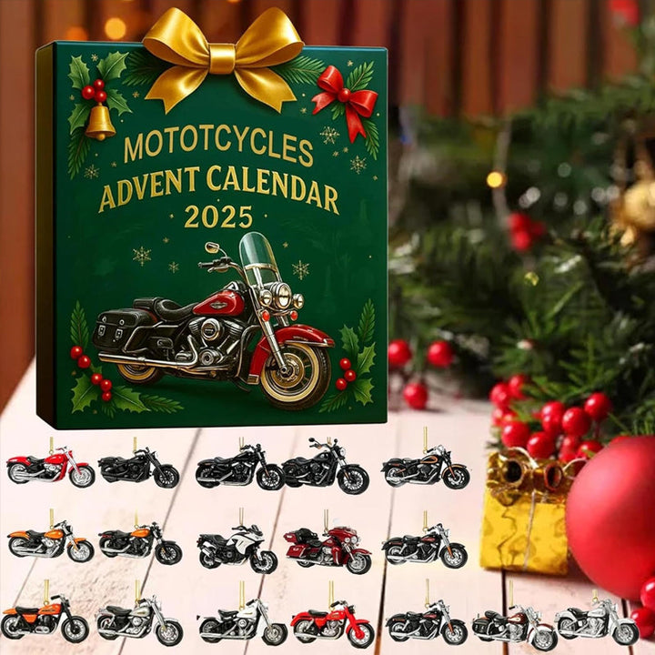 Motorcycle Advent Calendar with 24 Mini Cruiser Motorcycles