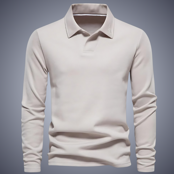 Fabian™ | Men's Long Sleeve Polo Shirt with One-Button Placket