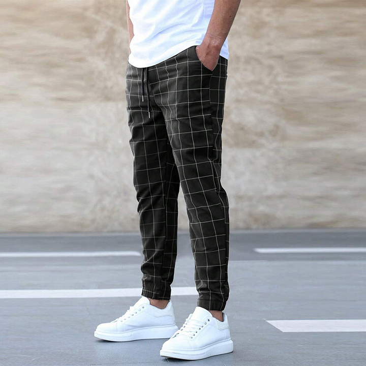 Callum™ | Men's Check Jogger Trousers with Drawstring Waist