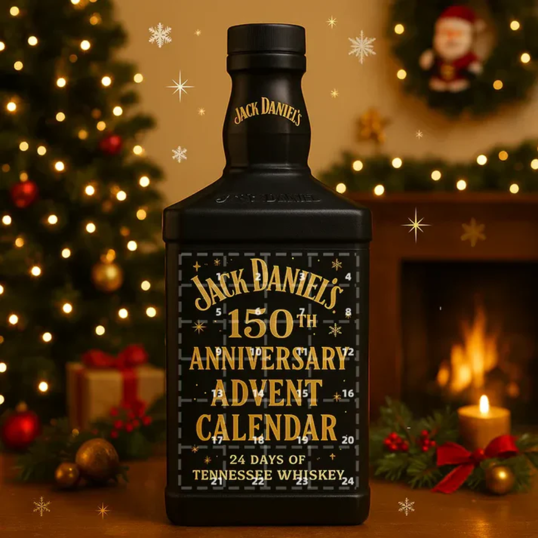 Whiskey Bottle Advent Calendar with 24 Mini Bottle Ornaments