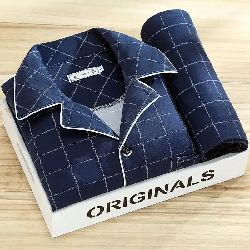 Lucien™ | Men's Long Sleeve Button-Up Pajama Set