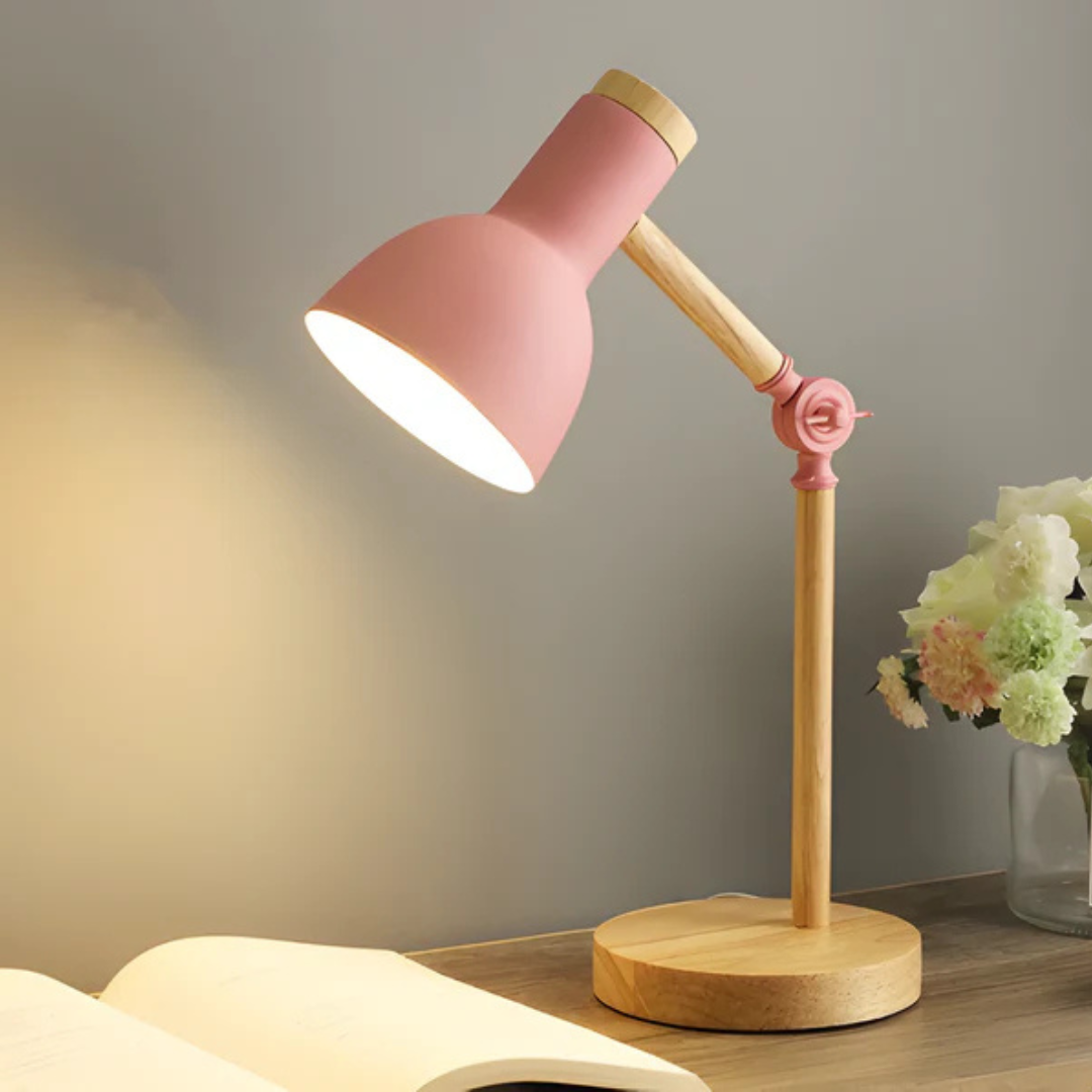 Adjustable Wood and Metal Task Table Lamp — view 5