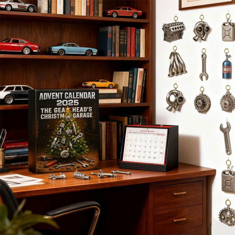 Car Enthusiast Advent Calendar with 24 Garage Part Ornaments
