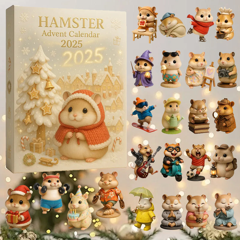 Hamster Advent Calendar with 24 Hamster Figurines