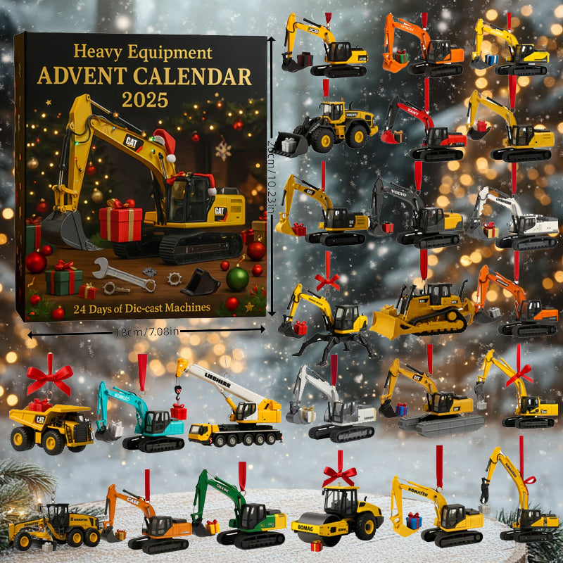 Heavy Equipment Advent Calendar with 24 Mini Machine Ornaments